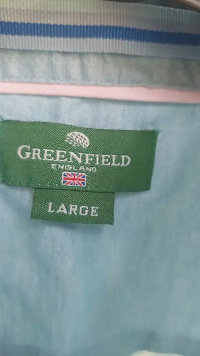 Camisa celeste de algodón Greenfield para hombre - miniatura 3