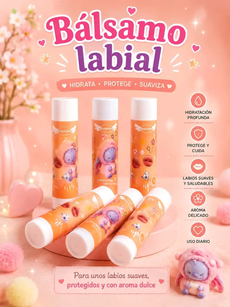 Bálsamo labial hidratante con aroma dulce