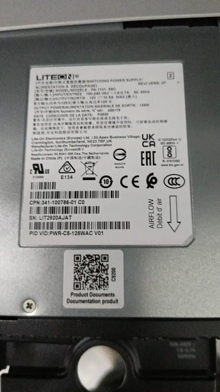 Fuente de Poder Cisco PWR-C6-125WAC 125W - 2
