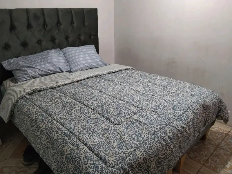 Set Cama Completa 2 Plazas Con Respaldo Y Colchon - 1