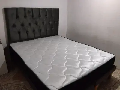 Set Cama Completa 2 Plazas Con Respaldo Y Colchon - miniatura 3