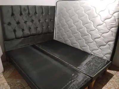 Set Cama Completa 2 Plazas Con Respaldo Y Colchon - miniatura 5