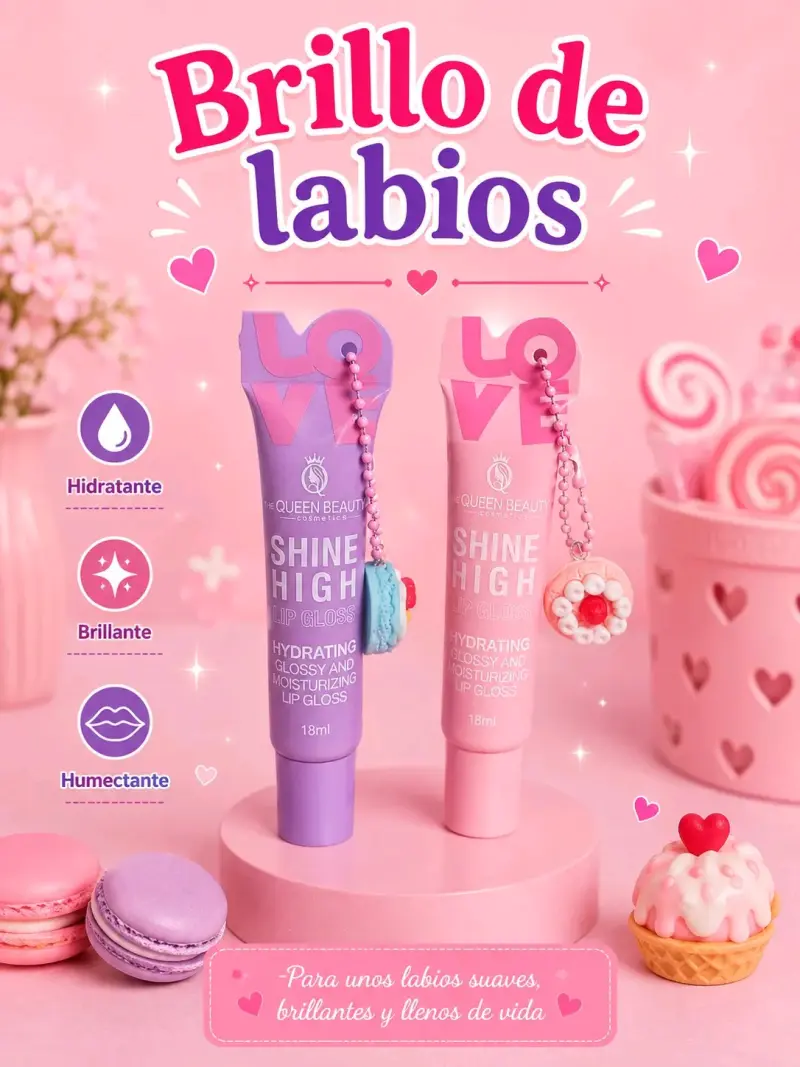 Brillo de Labios Hidratante Queen Beauty