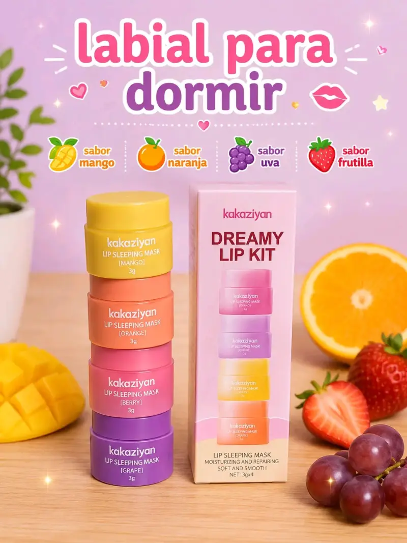Kit de Mascarillas Labiales Kakaziyan Sabores Frutales