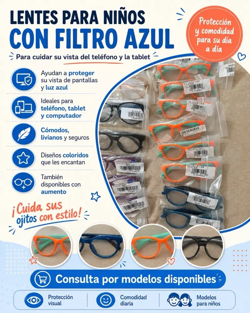 Lentes para niños con filtro azul, varios colores - 1