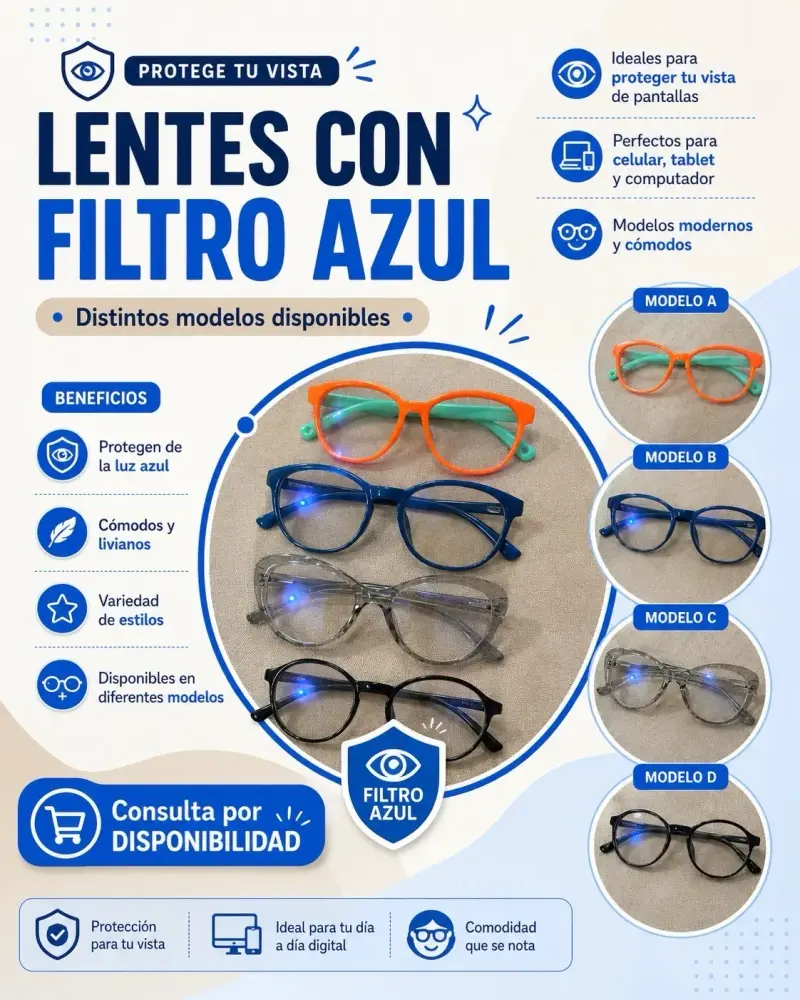 Lentes para niños con filtro azul, varios colores - 2