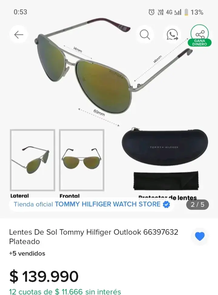 Lentes de Sol Tommy Hilfiger Outlook Plateado - 2