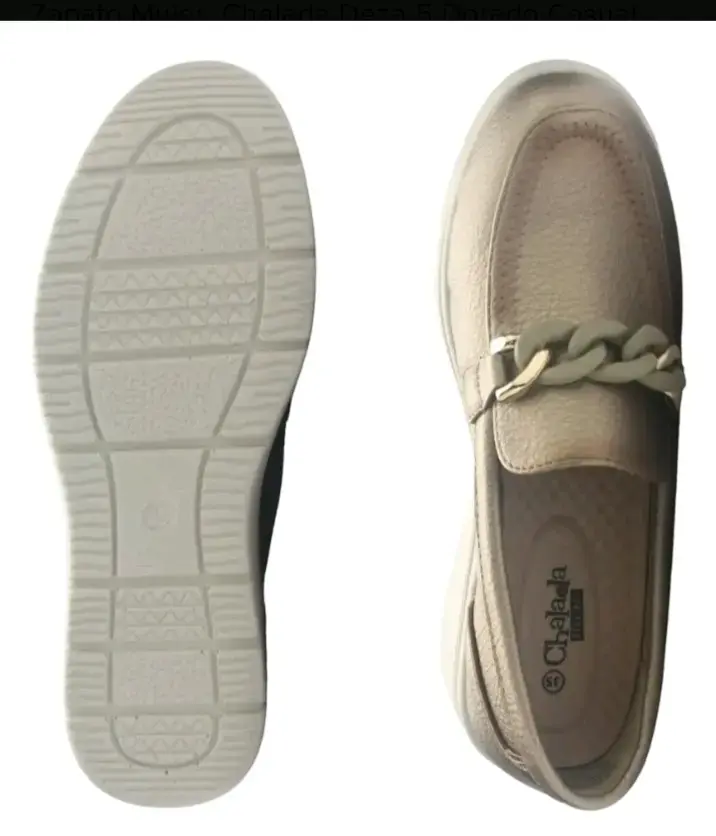 Zapatos dorados de mujer con plataforma cómoda - 2
