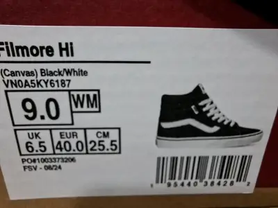 Zapatillas Vans Filmore Hi Negro/Blanco Talla 40 - miniatura 2