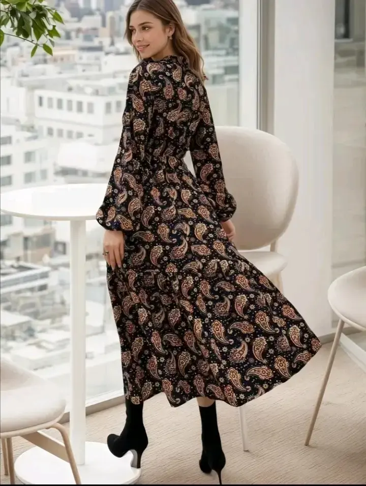 Vestido largo estampado bohemio para mujer - 2