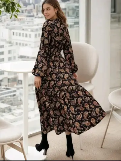 Vestido largo estampado bohemio para mujer - miniatura 2