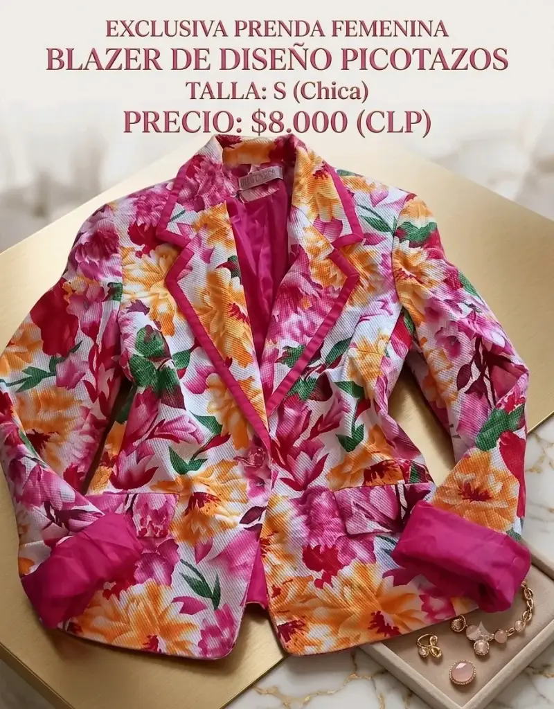 Blazer de diseño floral para mujer talla S