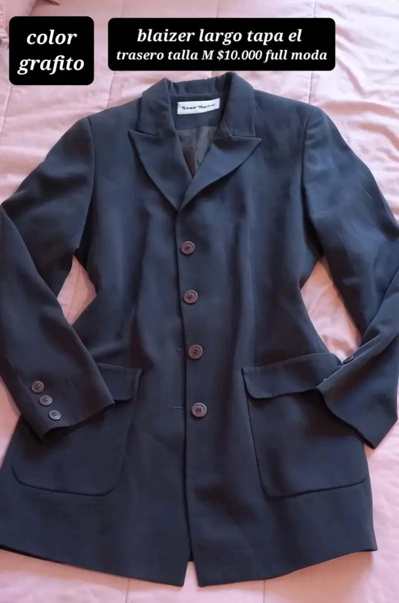Blazer largo grafito talla M
