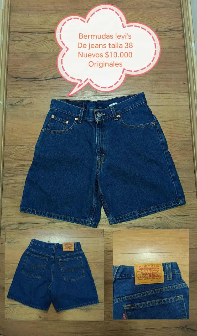 Bermudas Levi's de jeans talla 38 nuevas