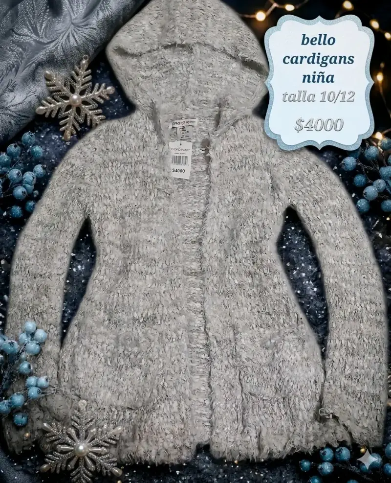 Cardigan gris para niña talla 10/12