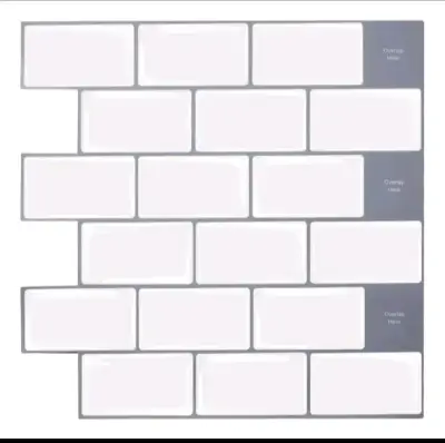 Azulejos adhesivos de pared estilo metro blanco - miniatura 2