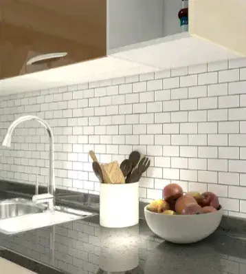 Azulejos adhesivos de pared estilo metro blanco - 4