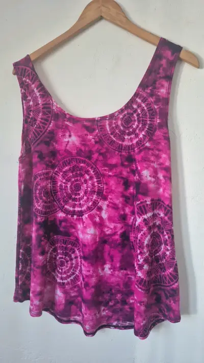 Polera sin mangas tie-dye fucsia - miniatura 1