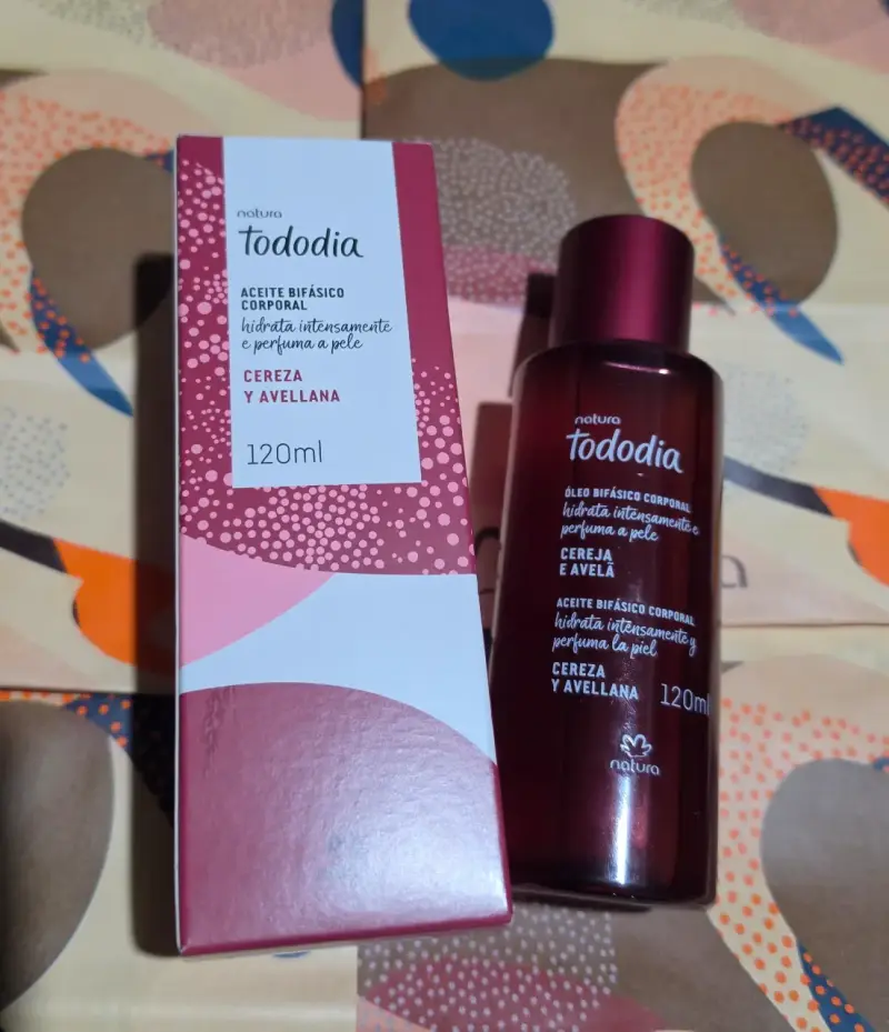 Aceite Bifásico Corporal Natura Tododia Cereza y Avellana