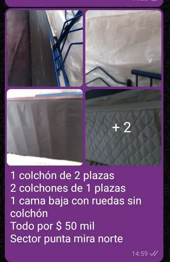 Conjunto de colchones y cama baja con ruedas