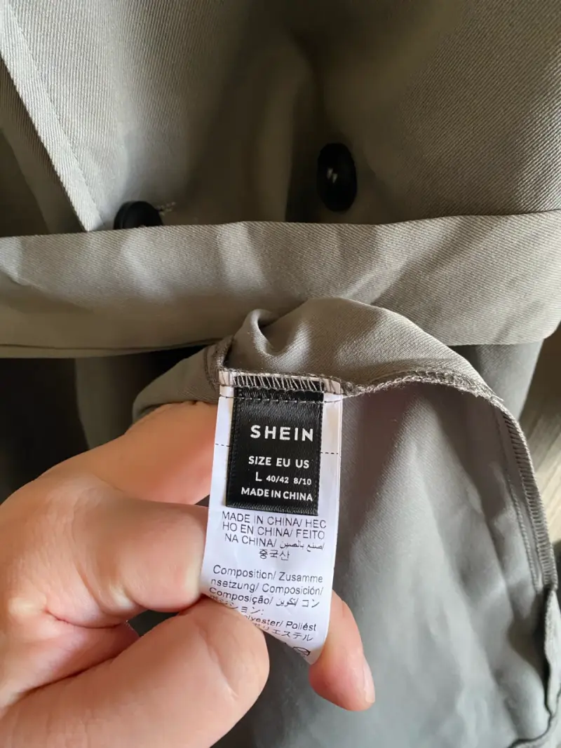 Abrigo trench gris Shein talla L - 2