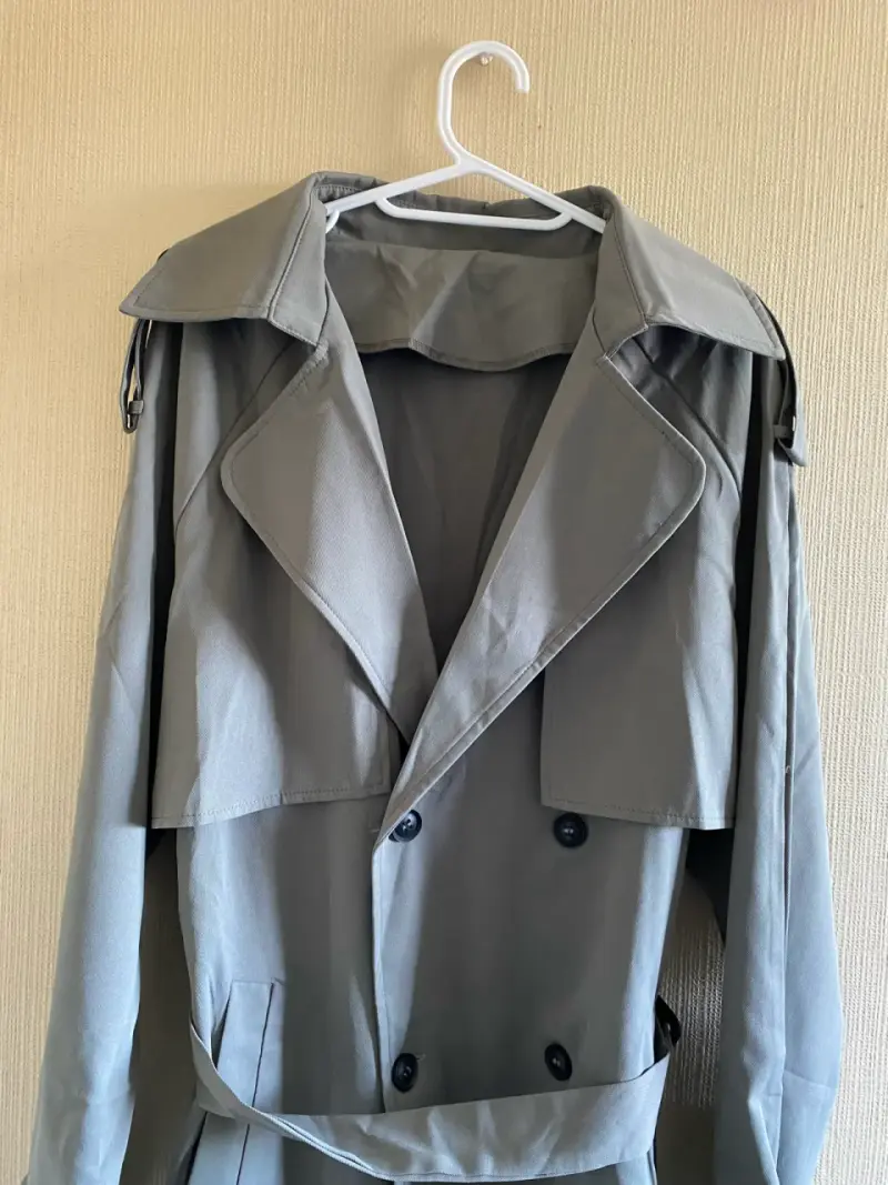 Abrigo trench gris Shein talla L - 3