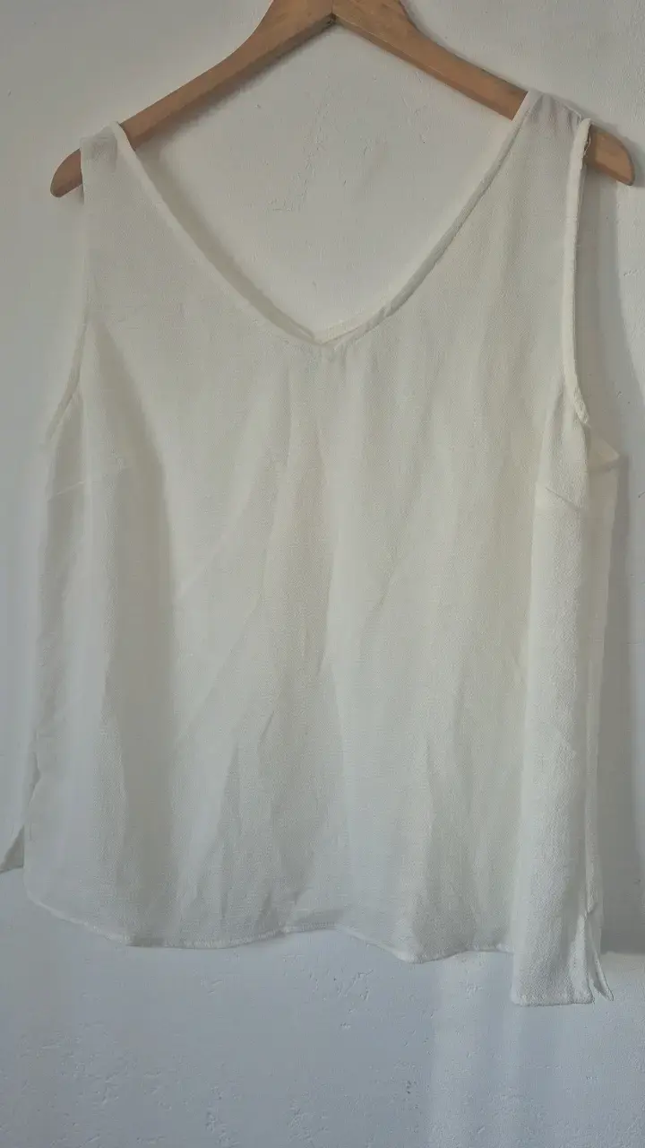 Blusa sin mangas blanca talla XL - 1