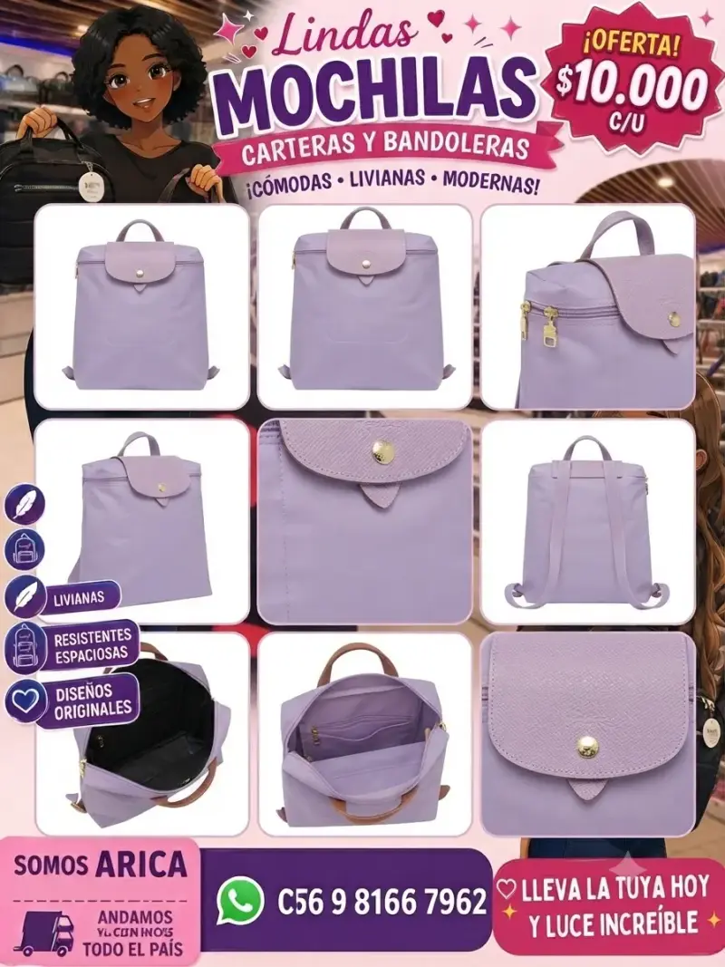 Mochila morada liviana y moderna - 1