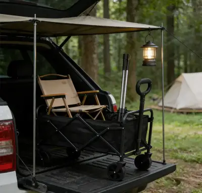 Carro plegable de transporte negro - miniatura 3