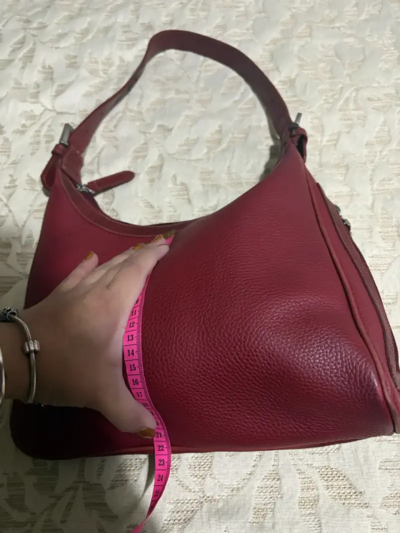 Cartera de cuero roja con correa ajustable - 5
