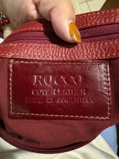 Cartera de cuero roja con correa ajustable - miniatura 6