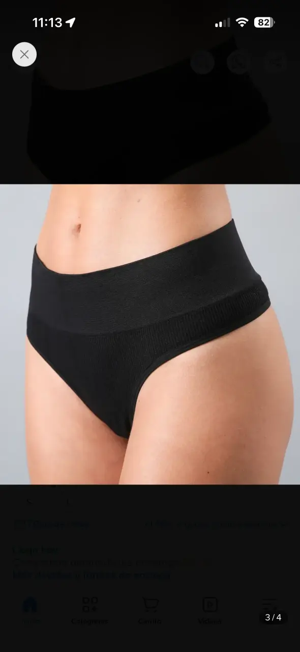 Calzón de mujer en negro y beige - 1