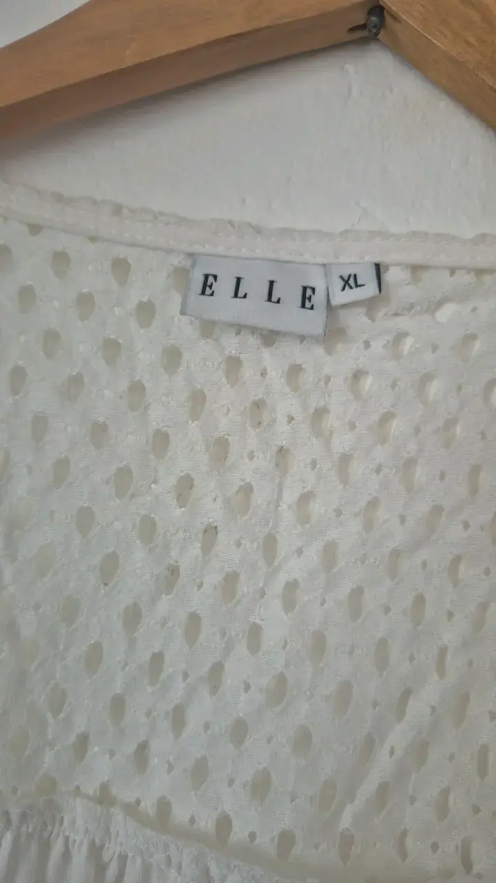Blusa sin mangas blanca Elle con encaje - 2