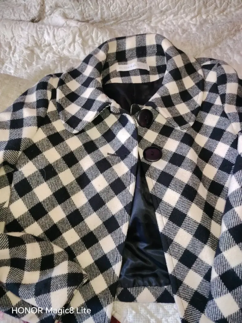 Chaqueta de cuadros blanco y negro Ashanti - 2