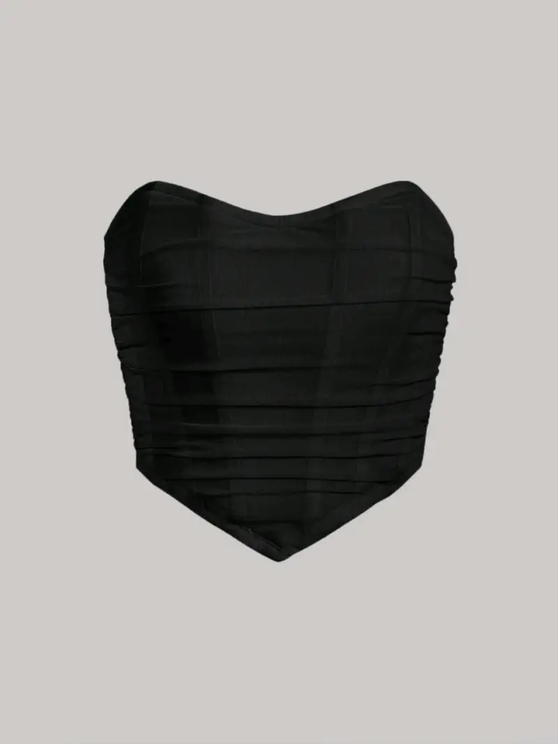 Top corset negro con cierre frontal - 2