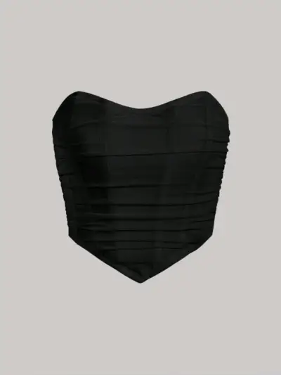 Top corset negro con cierre frontal - miniatura 2