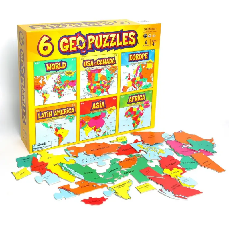 Set de 6 rompecabezas educativos GeoPuzzles para niños - 2