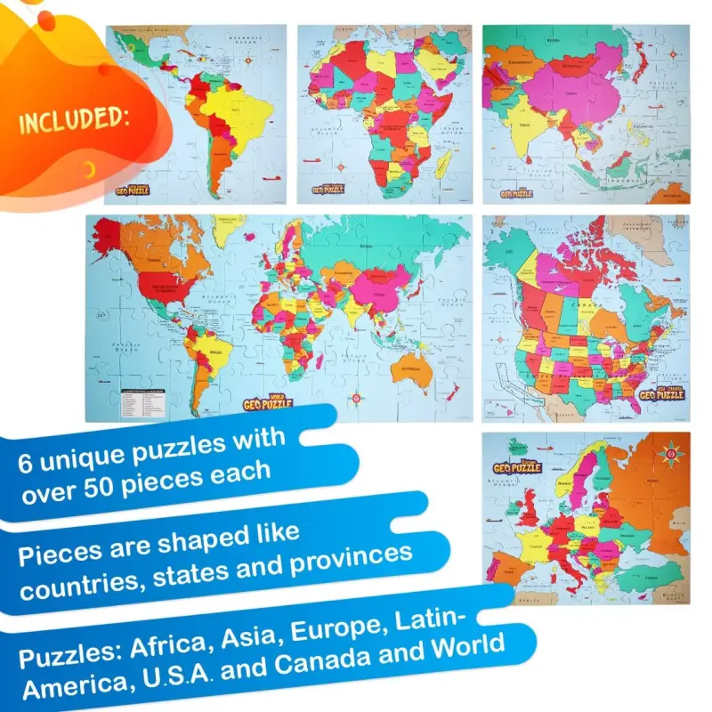 Set de 6 rompecabezas educativos GeoPuzzles para niños - 5