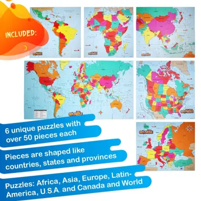 Set de 6 rompecabezas educativos GeoPuzzles para niños - miniatura 5