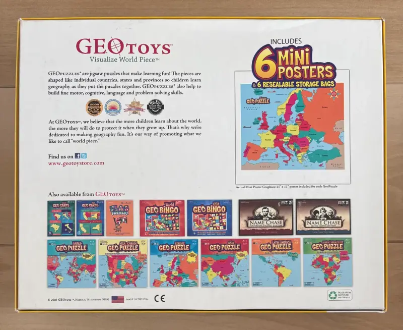 Set de 6 rompecabezas educativos GeoPuzzles para niños - 6