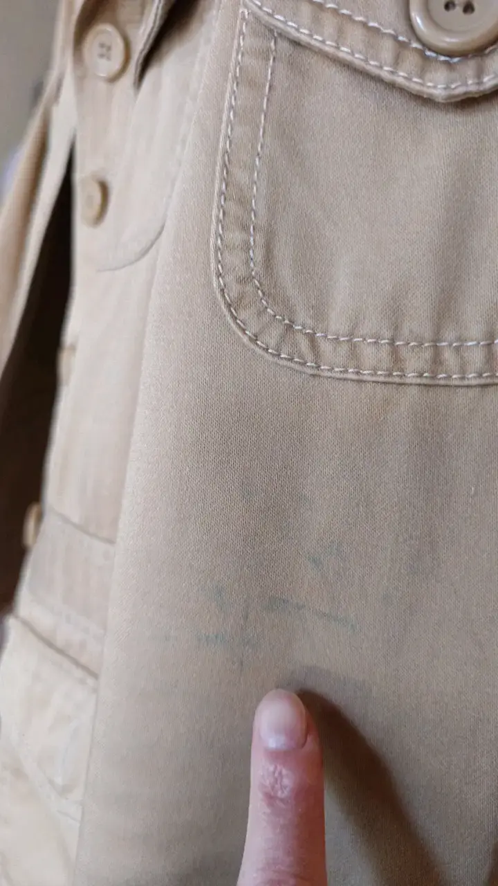 Chaqueta beige de algodón para mujer - 3