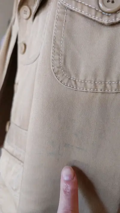 Chaqueta beige de algodón para mujer - miniatura 3