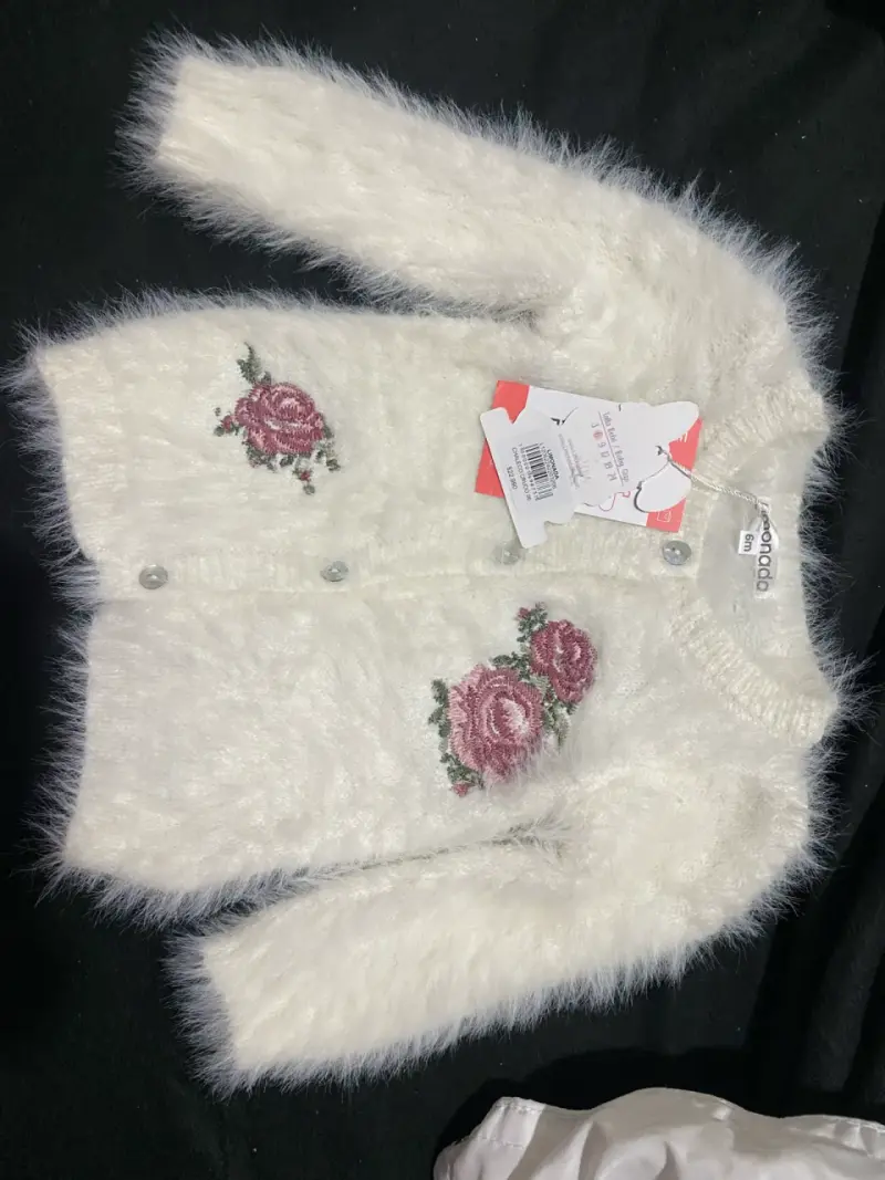 Chaleco de bebé con flores bordadas Limonada - 1