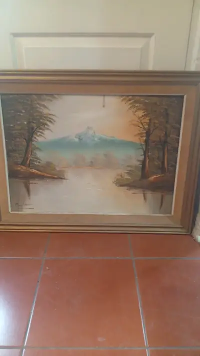 Cuadros Paisajes Pintados a Mano en Marco de Madera - miniatura 1