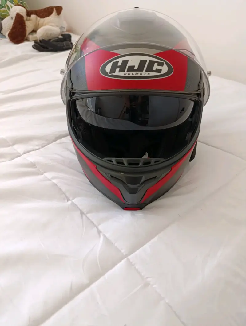 Casco de moto modular HJC con visor solar - 2