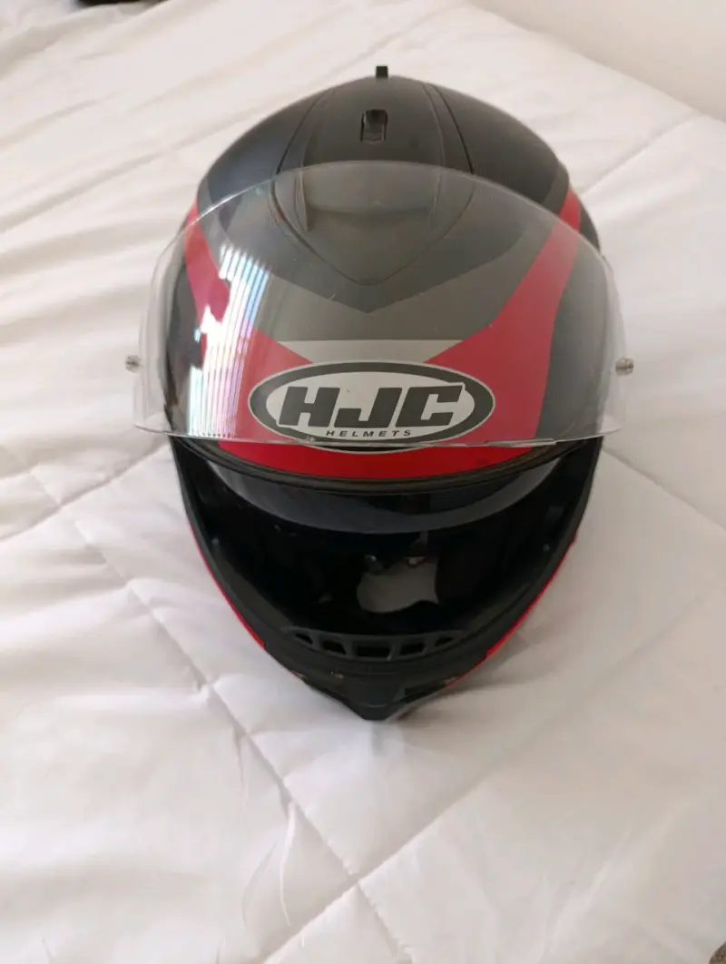 Casco de moto modular HJC con visor solar - 3