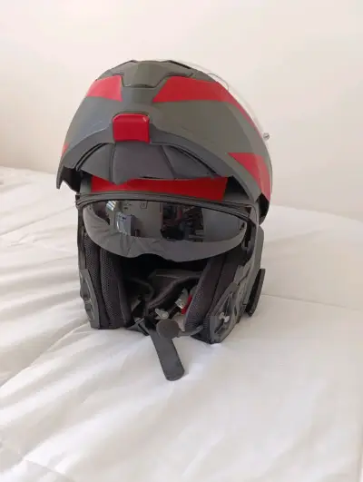 Casco de moto modular HJC con visor solar - miniatura 4