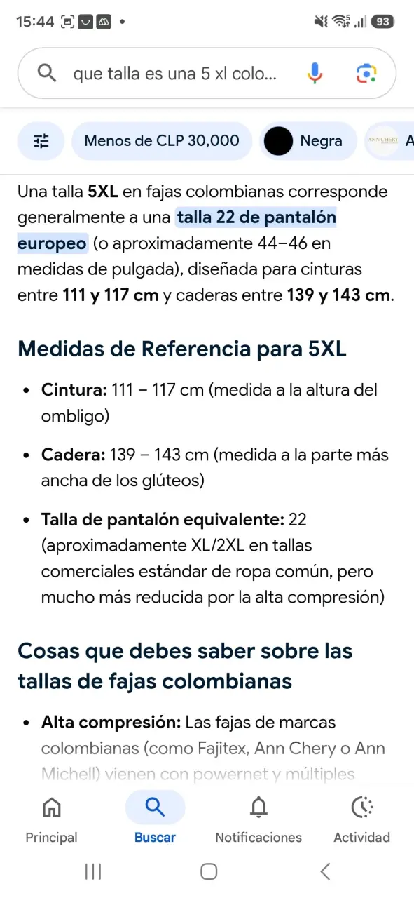 Faja colombiana negra talla 5XL alta compresión - 1