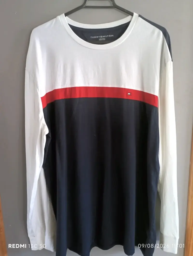 Polera manga larga Tommy Hilfiger tricolor