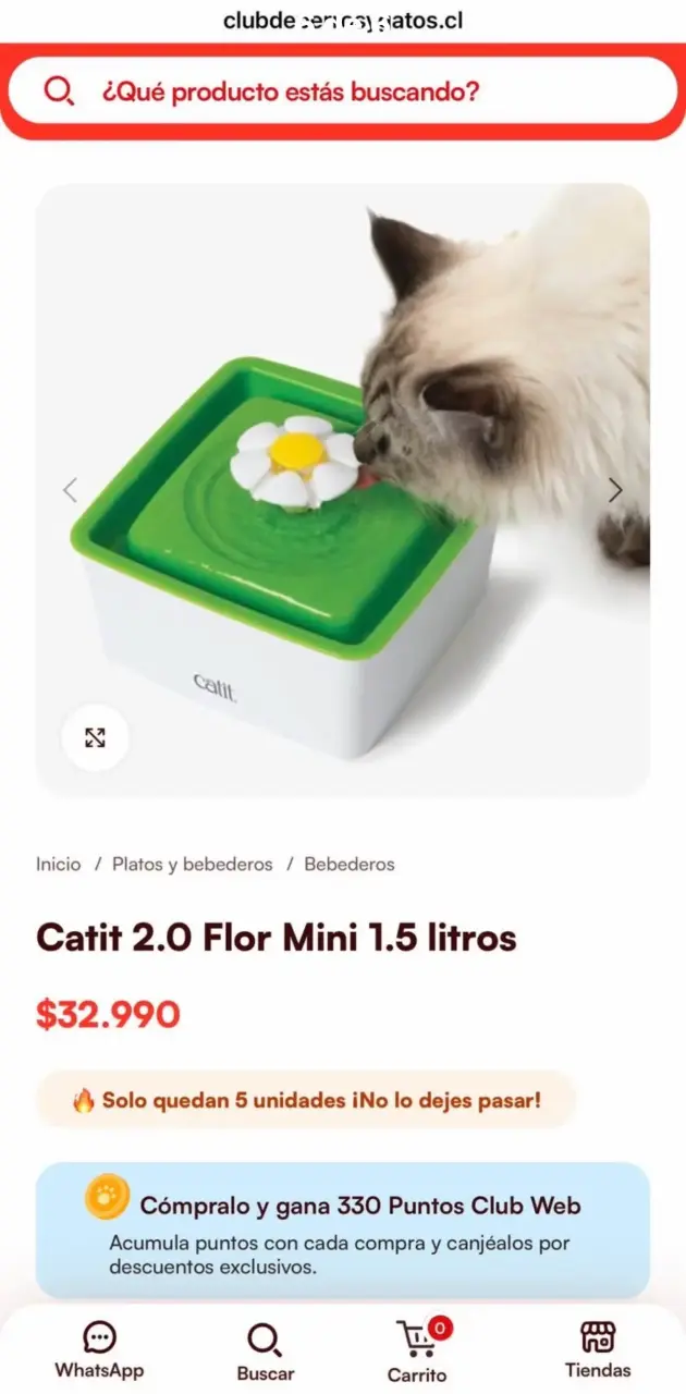 Fuente de agua para mascotas Catit 2.0 con flor - 6